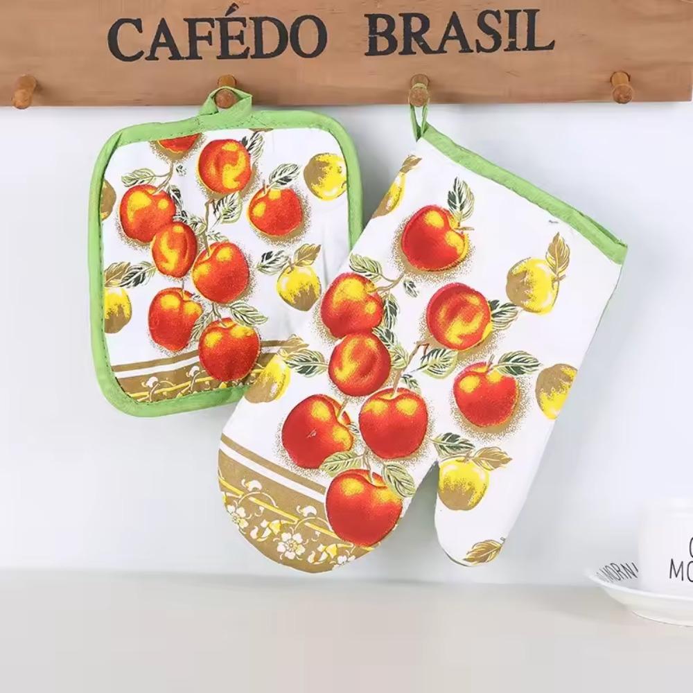 Oven Gloves Table Mat Practical Microwave Ovens Two-piece Set Scald Resistant Household Goods Heat-resistant Kitchen Accessories