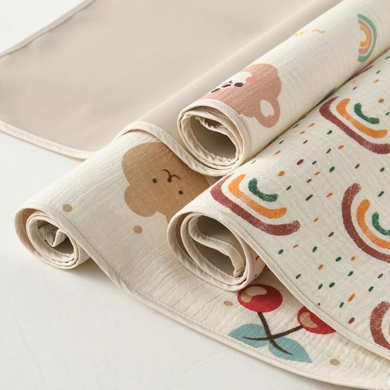 Leichte Baby-Wickelunterlage Wasserdichte Bettunterlage Atmungsaktives Wickelblatt Wasserdichte Urinunterlage Wiederverwendbare Unterlage Baumwollunterlage