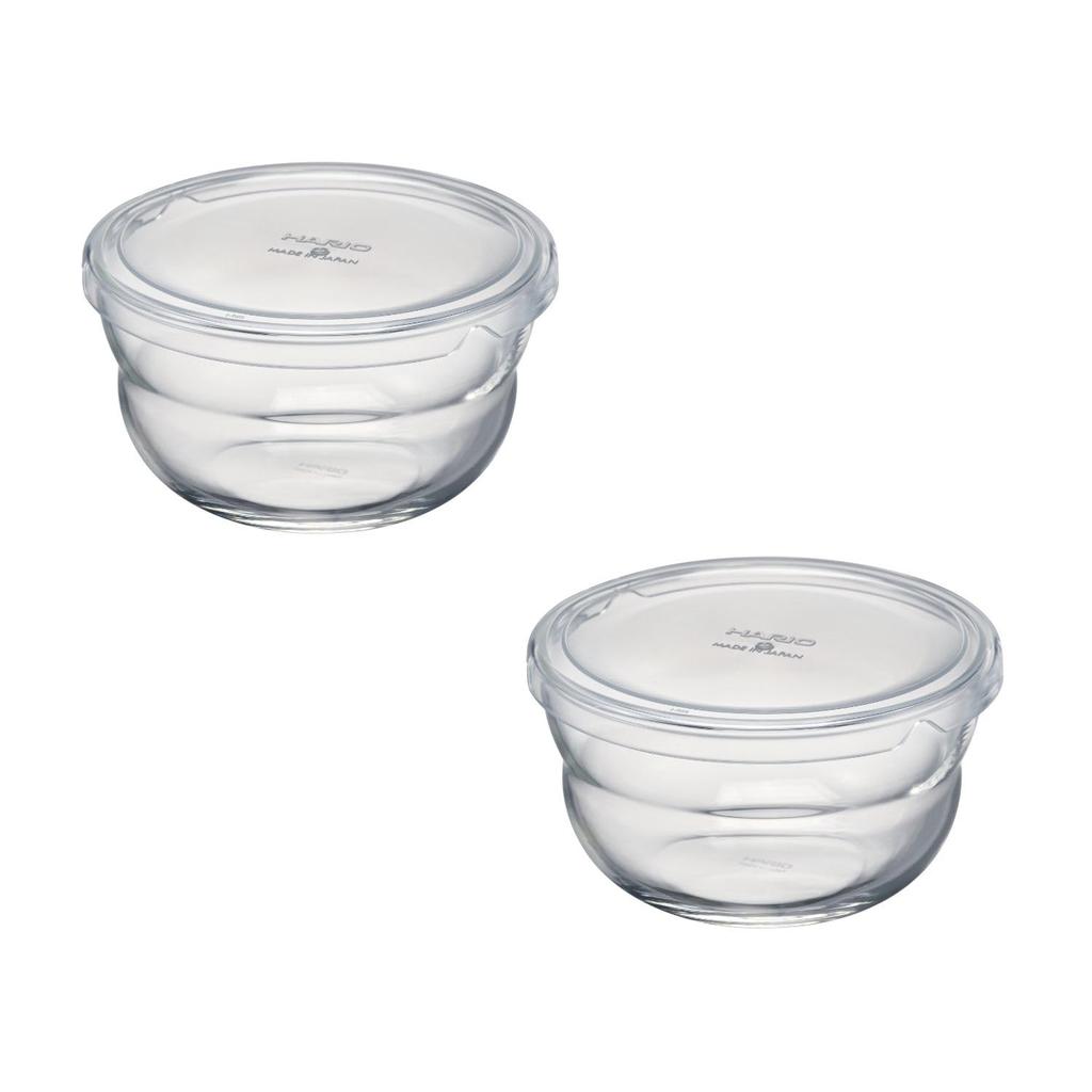 HARIO Bowlup Heat-Resistant Glass Storage Bowl 350ml X 2-Piece Set, Clear BLP-2018-T