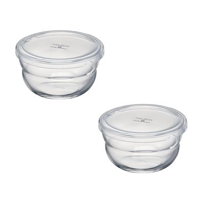 HARIO Bowlup Heat-Resistant Glass Storage Bowl 350ml X 2-Piece Set, Clear BLP-2018-T