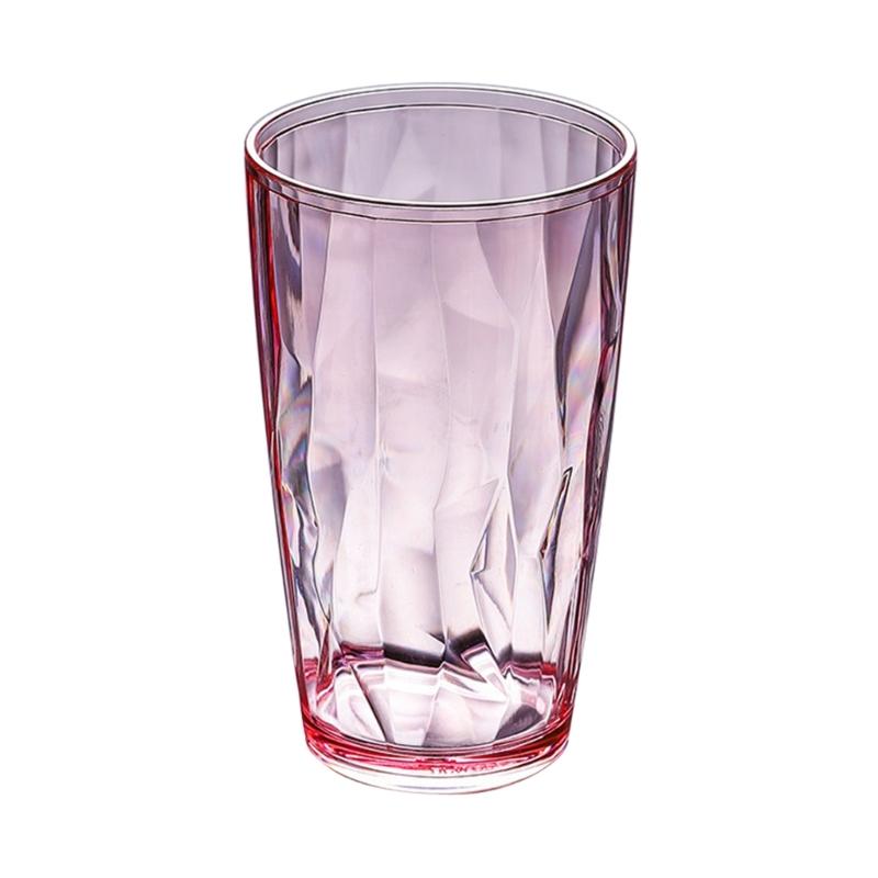 Acrylic Drinking Glasses 490ml Shatterproof Water Tumblers Unbreakable Beer Cup R7UB