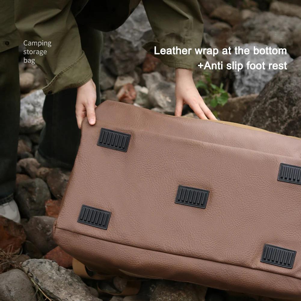 Camping Storage Bag Picnic Supply Handbag Large Capacity Picnic Tableware Organizer Shoulder Bag Outdoor Collapsible Storage Box