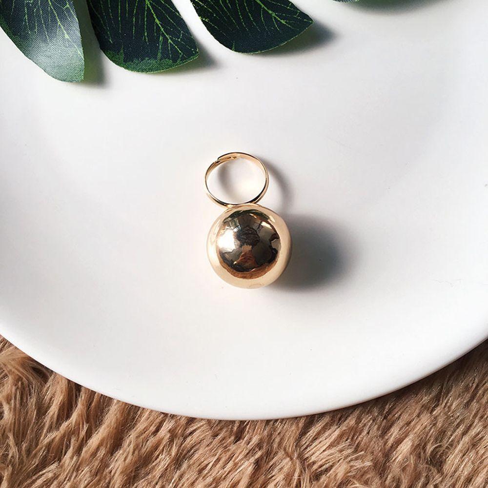 Party Women Ball Ring Adjustable Opening Ring Large Metal Ball