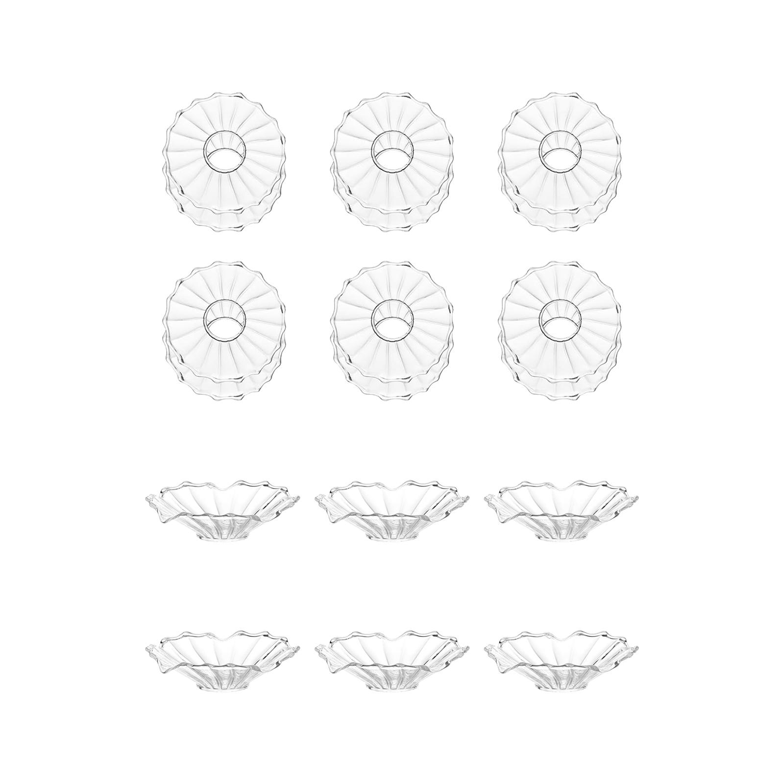 6 Pieces Candle Drip Protectors Protect Tablecloth Glass Bobeches for Birthday Candlelight Vigil Table Centrepiece Household