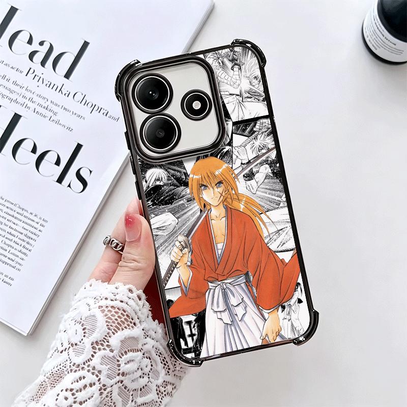 Rurouni Kenshin Anime Soft Phone Case For Xiaomi Redmi Note 14 15 Pro Plus 13 12 11S 11T 5G 10 9S 9 Plating Anti-Fall Fundas