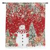 Christmas Ball Snowman Snowflake Deer Poinsettia Sheer Curtains Bedroom Decoration Window Curtains Kitchen Tulle Voile Curtains