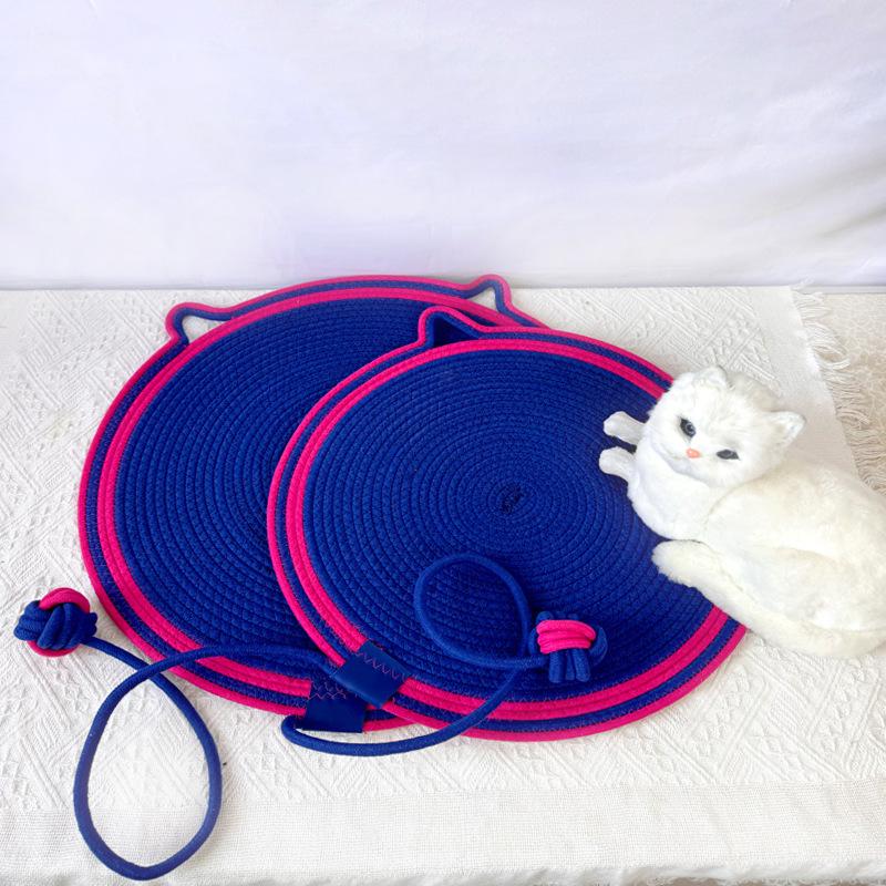 Cotton rope woven cat scratching pad toy ball integrated cat sleeping pad scratch-resistant and wear-resistant washable pet