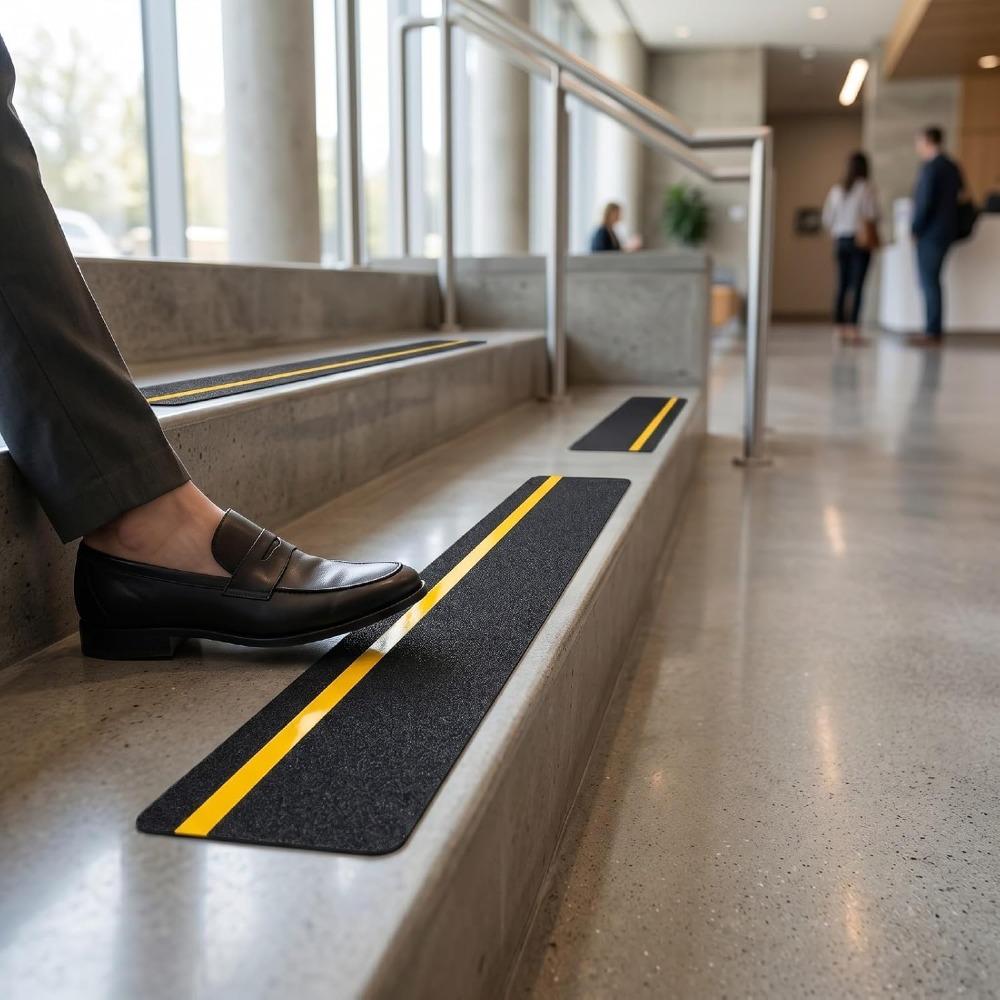 10 PCS Black Anti Slip Stair Treads 60 Grit Adhesive Grip Pads Durable Non Skid Tape Stairs