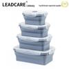 Collapsible Silicone Lunch Box Set: Microwave Steaming, Fresh-Keeping, 4-Piece Bento for Office & Picnic