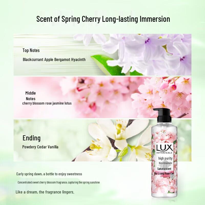 lux Botanical Essential Oil Cherry Blossom & Niacinamide Shower Gel