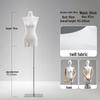 Luxury Full-Body Female Mannequin Display Stand: Fabric-Wrapped, Solid Wood