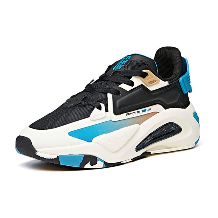 Anta Lifestyle Series Ultra Body Wear Resistant Breathable Low Top Skate Shoes Men Sneakers Black Blue 112118083-1