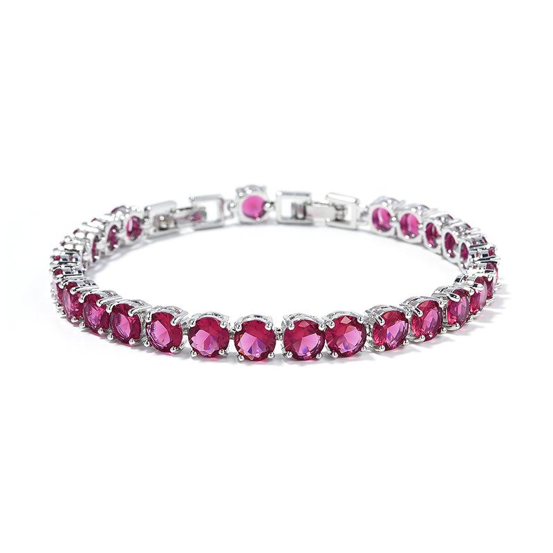 Super Flash Zircon Bracelet 6mm Multicolor Optional Jewelry Bracelet Platinum Plated Ladies Diamond Bracelet