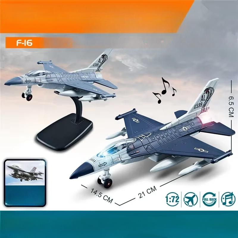 22CM American F-16 New Alloy Fighter Aircraft Model Toy Children's Gift Recommendation Favorite Festival