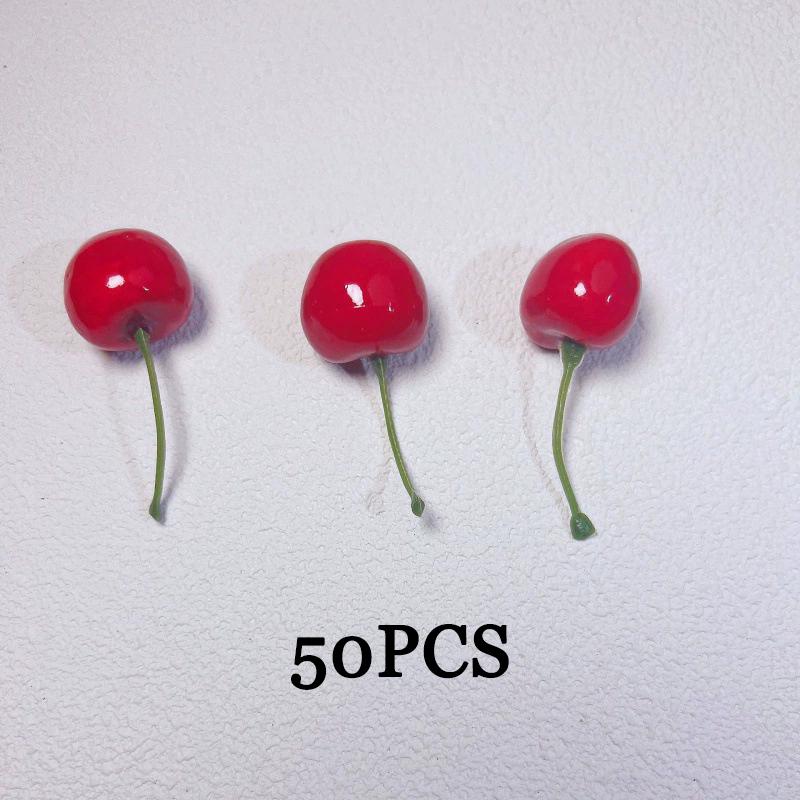 

WTEMPO Lifelike Fake Cherry Simulation Ornaments Perfect for Home Wedding Birthday Party Decorations Photography Props Handcrafts Making Supplies 50pcs красный