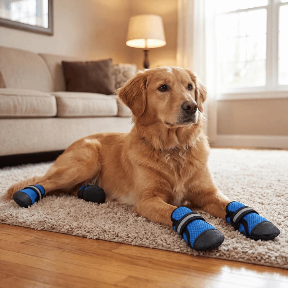 4 pcs/set Breathable Pet Shoe Cover Soft Sole Dog Walking Boots Dog Mesh Shoes  Running Activities