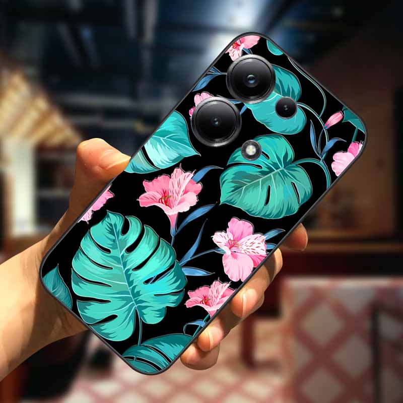 For Xiaomi Redmi Note 13 13pro 5G Case 3D Relief Flower Emboss Soft Silicone Cover For Redmi Note 13 pro Plus Owl interest Cases