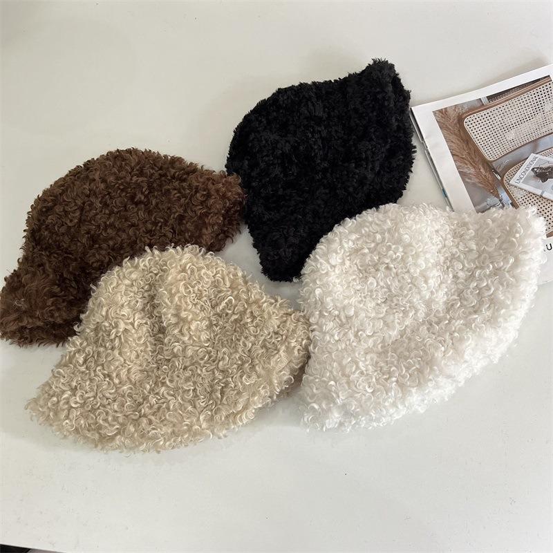 Women S Winter Thick Faux Lamb Wool Bucket Hat