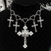 Bohemian Heart Cross Necklace With Geometric Alloy Pendant For Women