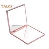 Portable Foldable Makeup Mirror Vintage Rose Double-sided Vanity Mirror High Clarity Men Women Pocket Travel Handheld Square Cosmetic Mirror