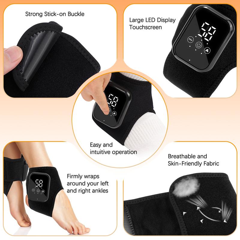 Universal Electric Ankle Massager Vibration Hot Compress Foot Massager Support Brace Ankle Heating Pad with Massage