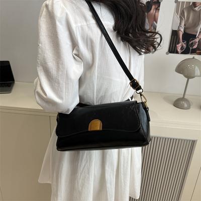 Neue Frühjahrsmode strukturierter Verschluss Retro große Kapazität Umhängetasche Baguette einzelne Schulter Unterarm Damenhandtasche
