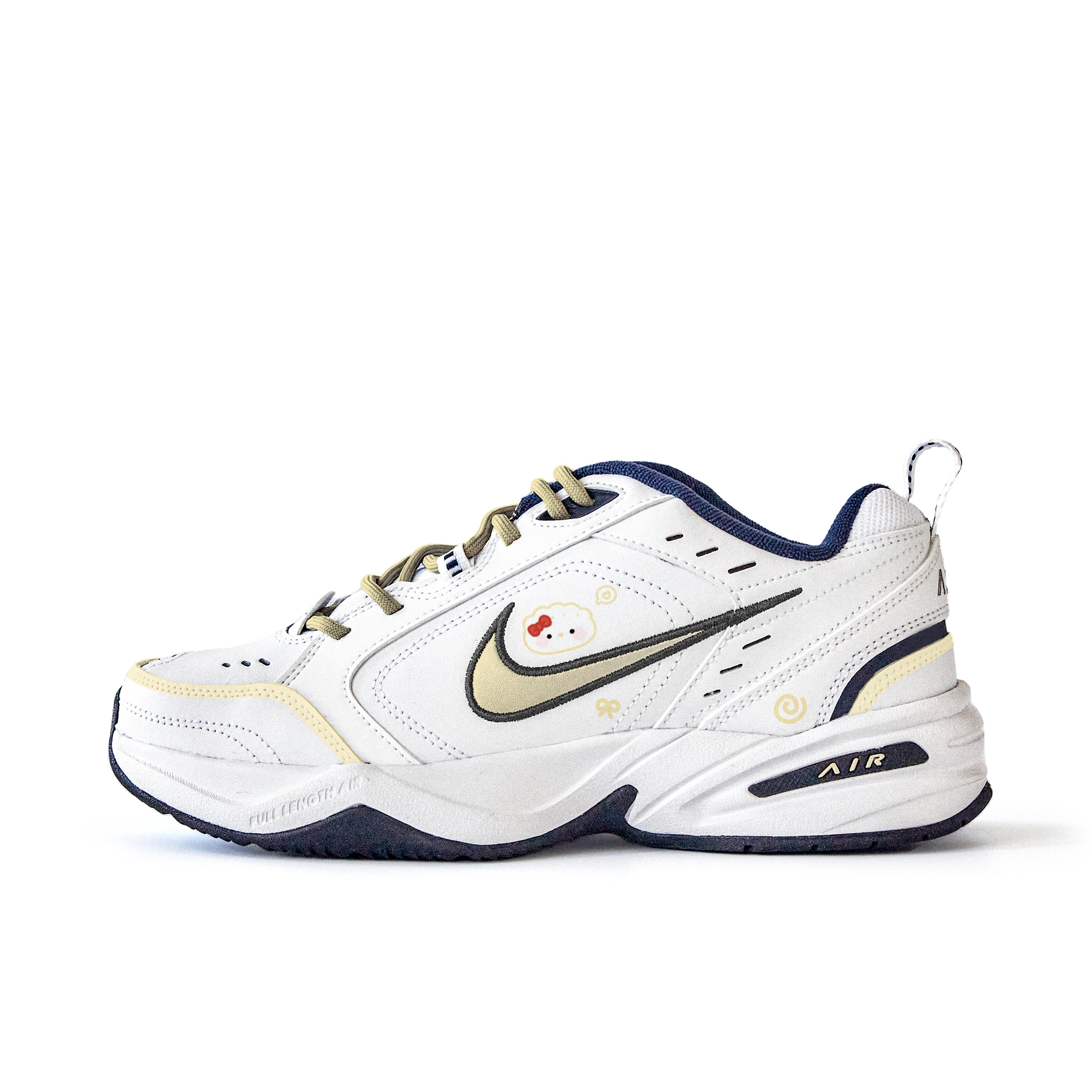 

Nike Air Monarch 4 Slip Resistant Abrasion Resistant Low top Chunky Sneakers Unisex White Yellow 415445-102(Team354-) 45