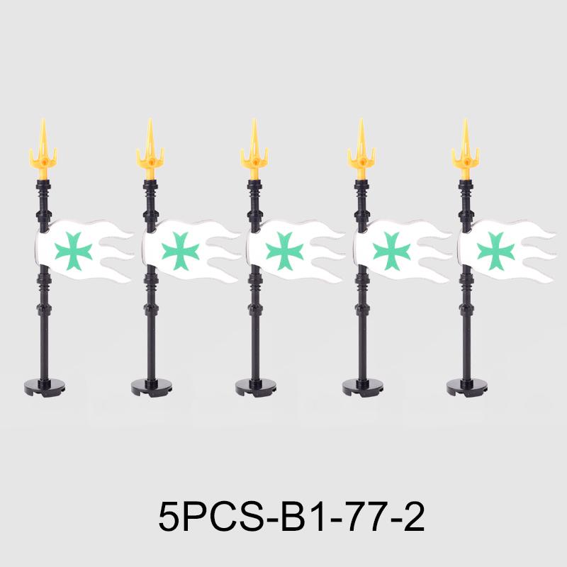 Medieval Military Flag Series War Castle Knight Soldier Warrior Accessories Building Blocks Ancient Holy Rome Bricks Toys Gifts