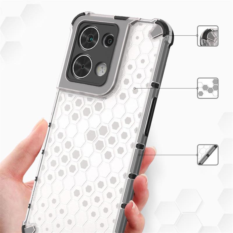 Transparent Honeycomb Phone Case With Shockproof Tpu And Pc For Drop Protection