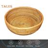 Oppbevaringskurv i rotting Rund serveringskurver til stue Håndvevd fruktskål Brødkurv til kjøkkenbenk