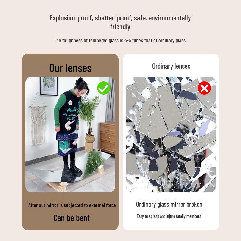 Brangdy Unbreakable Tempered Glass Wall Mirror