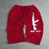 Men's Straight Leg Pants Paired with Drawstring Waistband, Stylish and Cool Pattern Print, Stylish and Comfortable Wide Leg Sports Pants