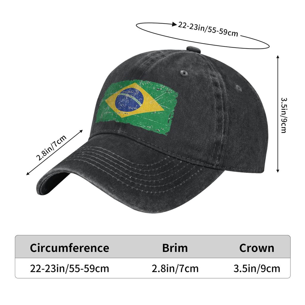 Brazil Flag Vintage Look Baseball Caps Vintage Distressed Washed Sun Cap Men Women Outdoor Running Golf Adjustable Fit Hats Cap