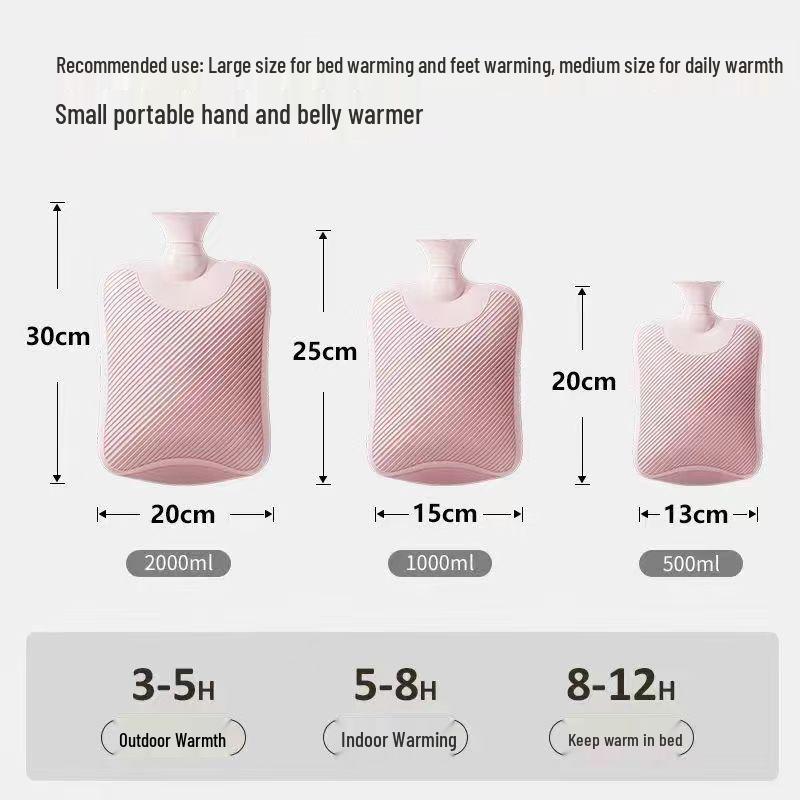 Plush Hot Water Bottle - Hand, Foot, and Bed Warmer, Small Size