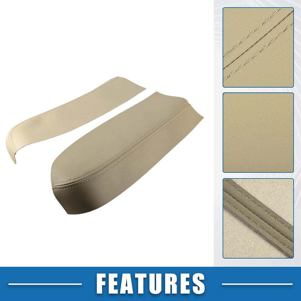 Car Front Door Panel Armrest Cover Interior Door Trims for Toyota Prius 2004-2009 Beige 1 Pair
