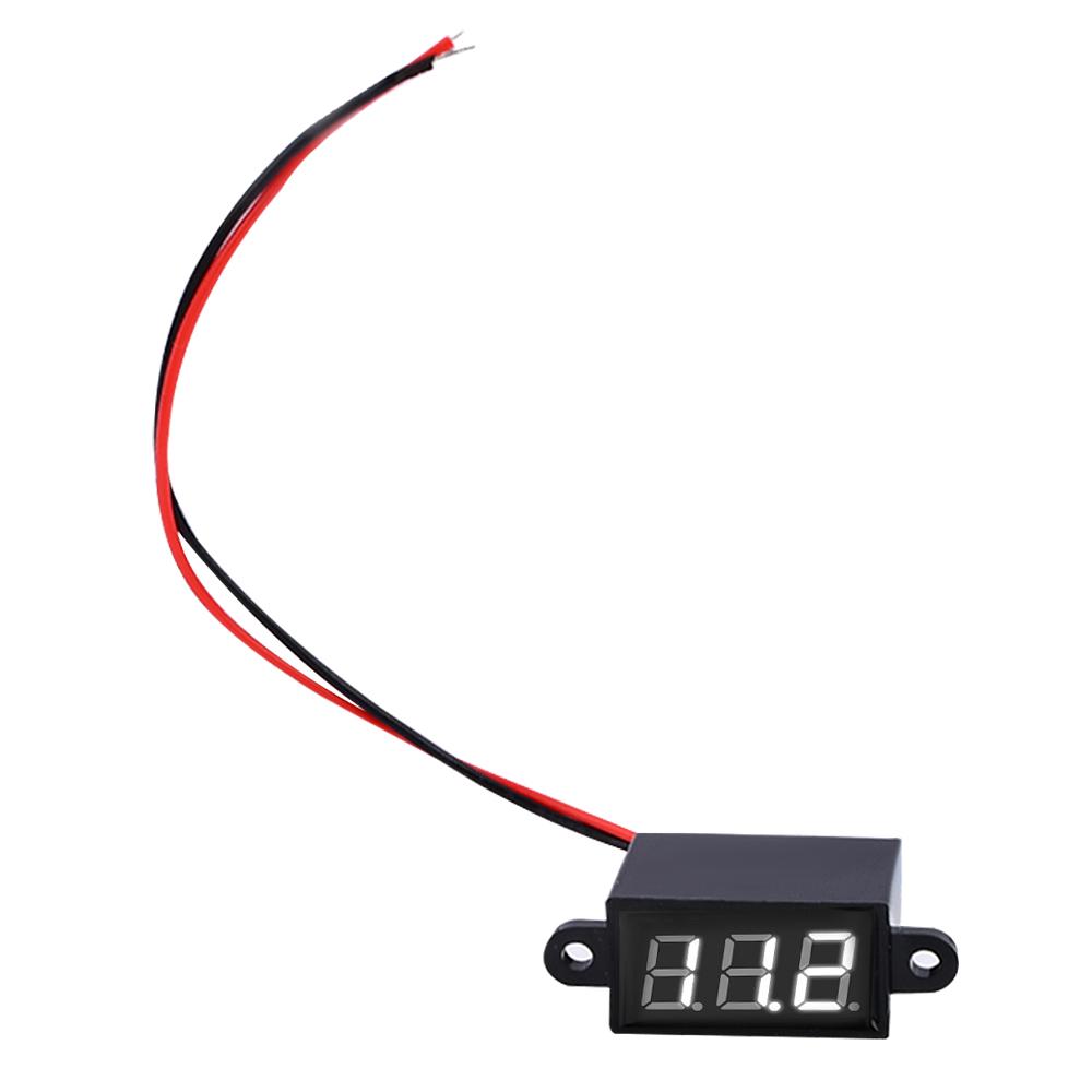 FS028 Waterproof Digital Voltmeter DC3-30V Voltage Tester 0.28-inch LED 3-digit Tube Two-wire Meter for Motor Vehicle
