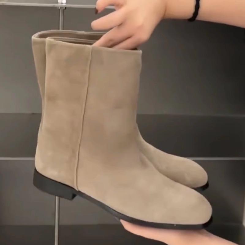 

Модные замшевые модные туфли на каблуке женские ботильоны 2025 зима дизайнерские новые тренды обувь элегантные челси короткие ботинки повседневные уютные zapatos 41 абрикосовый