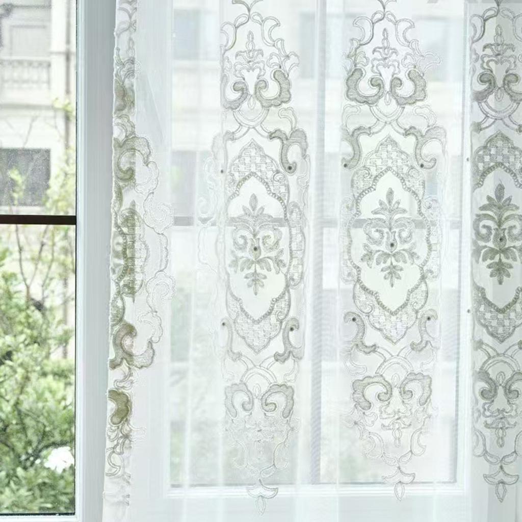 European Curtain Embroidery Living Room Bedroom Balcony Transparent Curtain Curtain Window Screen