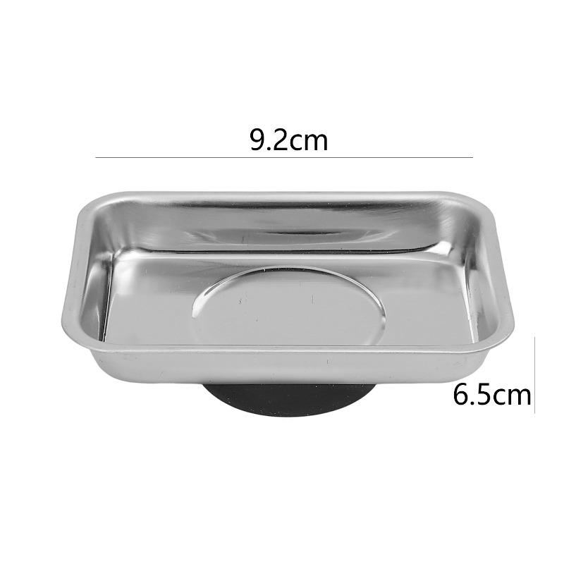 Square Round Magnetic Parts Trays Stainless Steel Magnetic Tray Metal Tool Holder  Plate Bolts Nuts Screw Storage Tray Suction