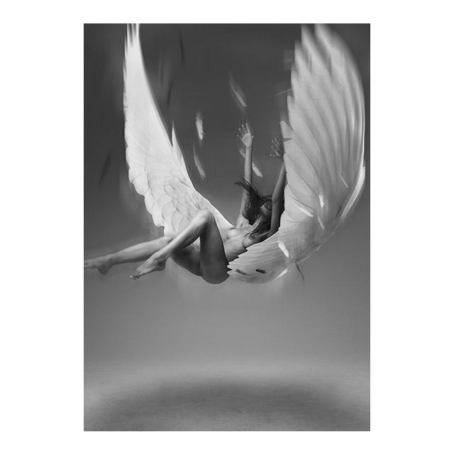 

Постеры с белыми крыльями «Потерянный ангел» для девочек, настенные художественные принты на холсте, современные фигурки, портретные картины для гостиной, домашний декор, фотографии 30x40cm no frame