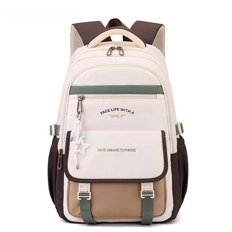 New Simple Letter Portable Travel Backpacks Large Capacity High Value Dirt-resistant Middle School Girls Schoolbag College Student Waterproof Book Bag