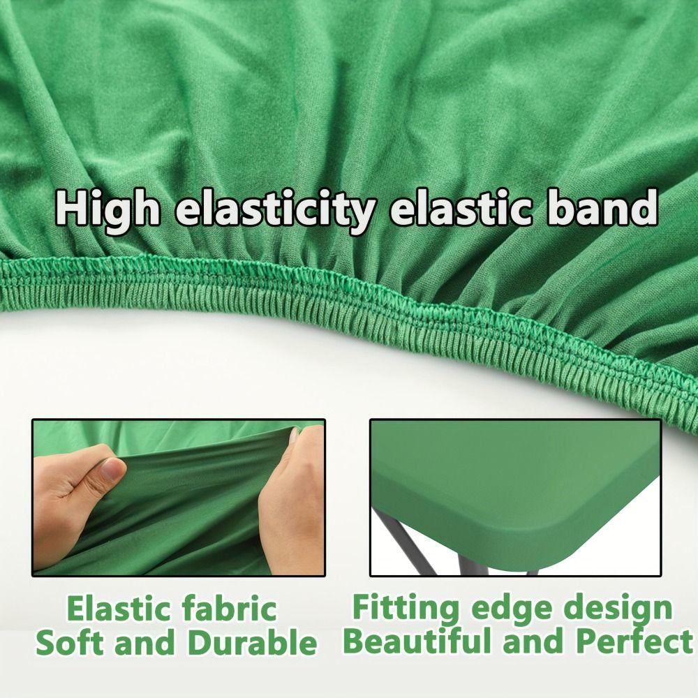 Solid Color Stain-Resistant Tablecloth Elastic Table Protector Durable Square Table Cover  Wedding