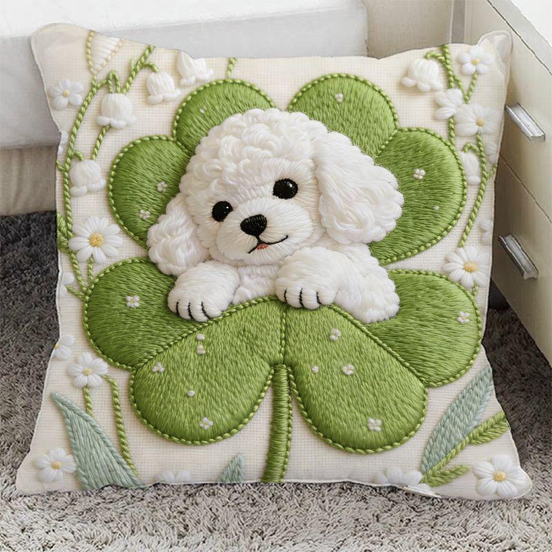 Cute Cartoon Animal Flower Throw Pillow Cover Soft Decorative Cushion Case for Sofa Bedroom Home Decoration, Pillow Cover Only
