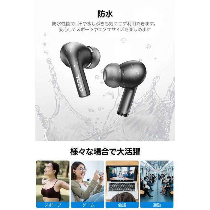 Bezdrátová sluchátka TOZO E2, do uší, Bluetooth 5.3, Fialová
