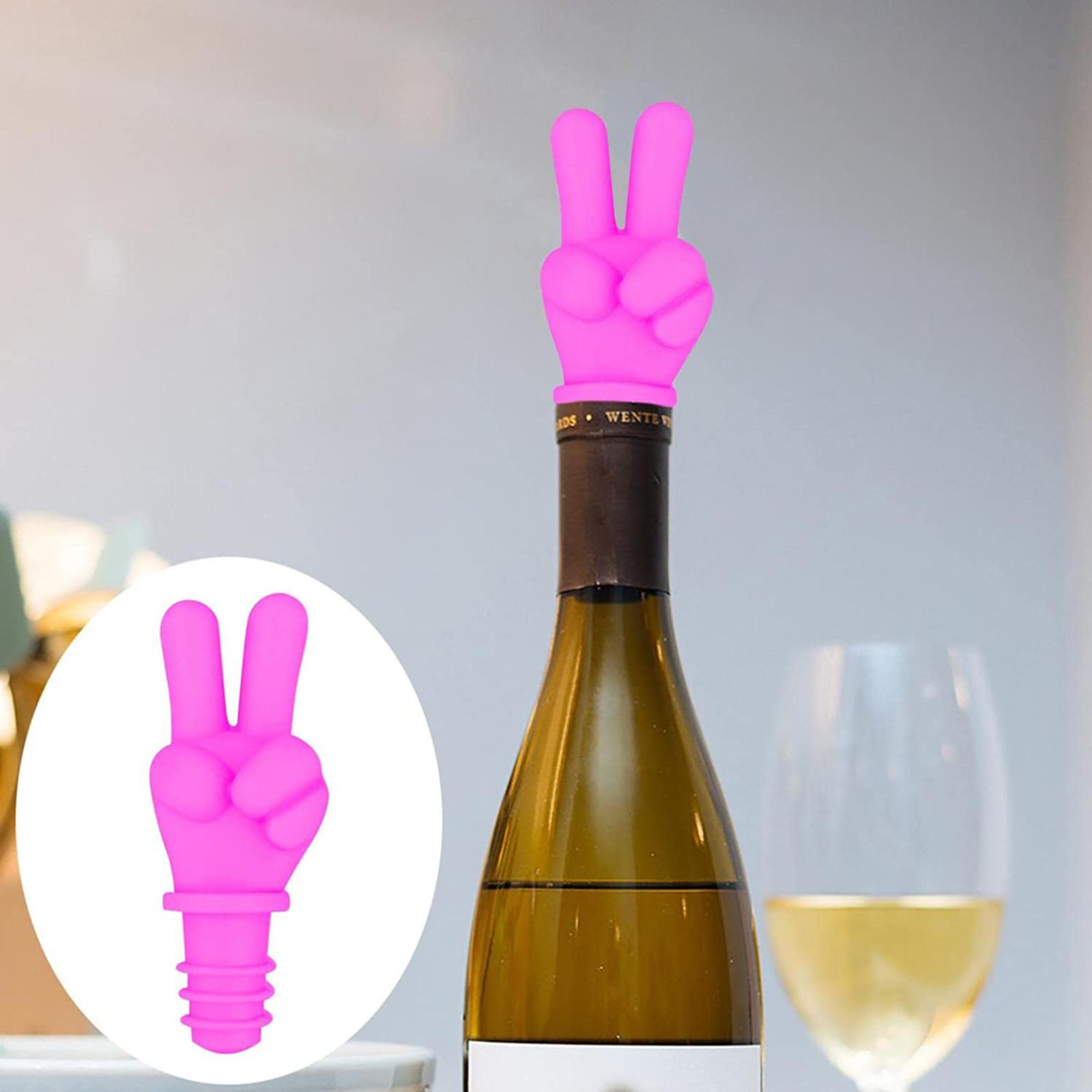 

Creative Finger Shape Silicone Wine Bottle Stopper Durable Leakproof Sealing Cap for Bottles Flexible Reusable Kitchen Bar Accessory One Size