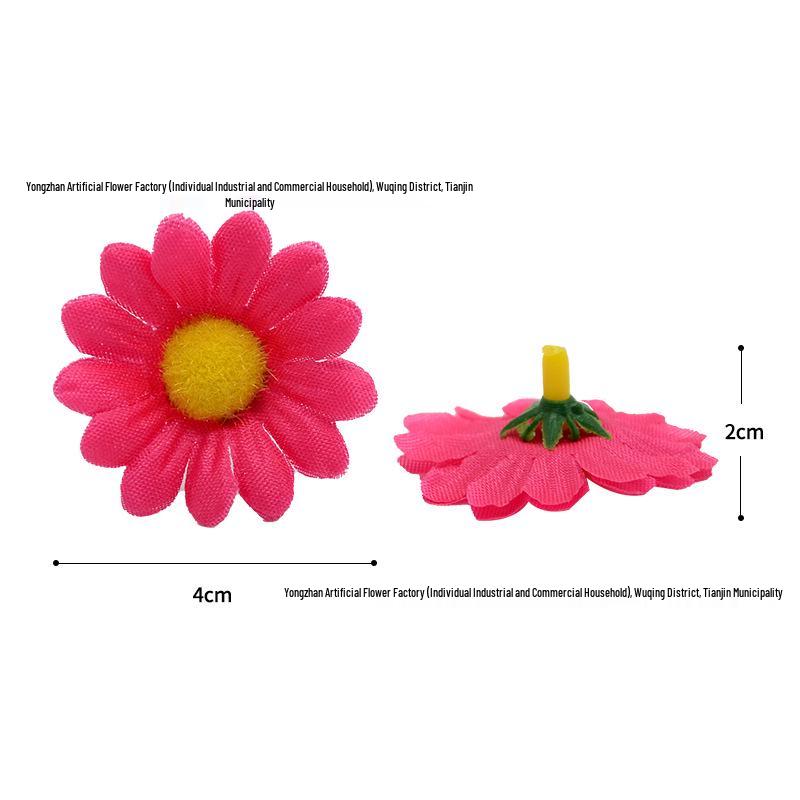 Silk Daisy Chrysanthemum Flowers 4cm for Children's Day Dance Wreath, Wristband, Flower Box, and DIY Arrangement.