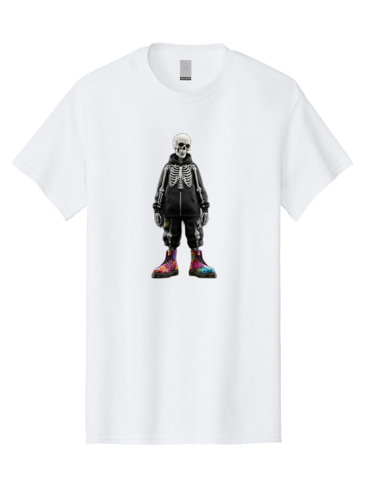 Skeleton Mens Graphic Tee, 100% Cotton, Casual Summer Wear S