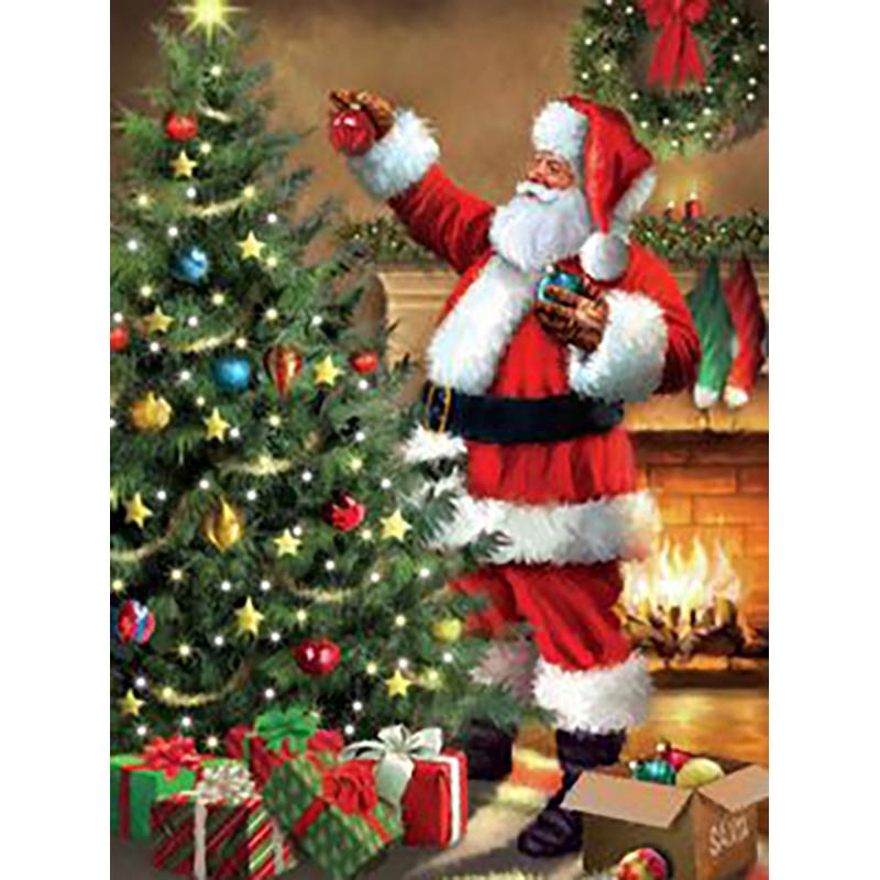 DIY Santa Claus 5D Diamond Painting Full Round Drill Cartoon Resin Wall Art Embroidery Craft Home Decor Handmade Christmas Gift