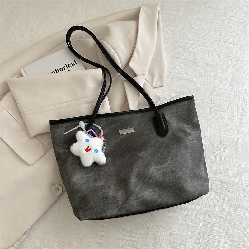 Large Capacity 2024 New Fashion Casual Street Style Pu Tote Shoulder Bag