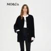 MO&Co. Women's Alpaca Blend Mid-Length Coat with Scarf